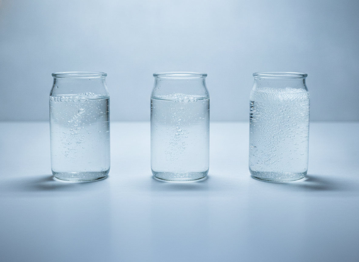 Jarres de fermentation en verre à différents stades
