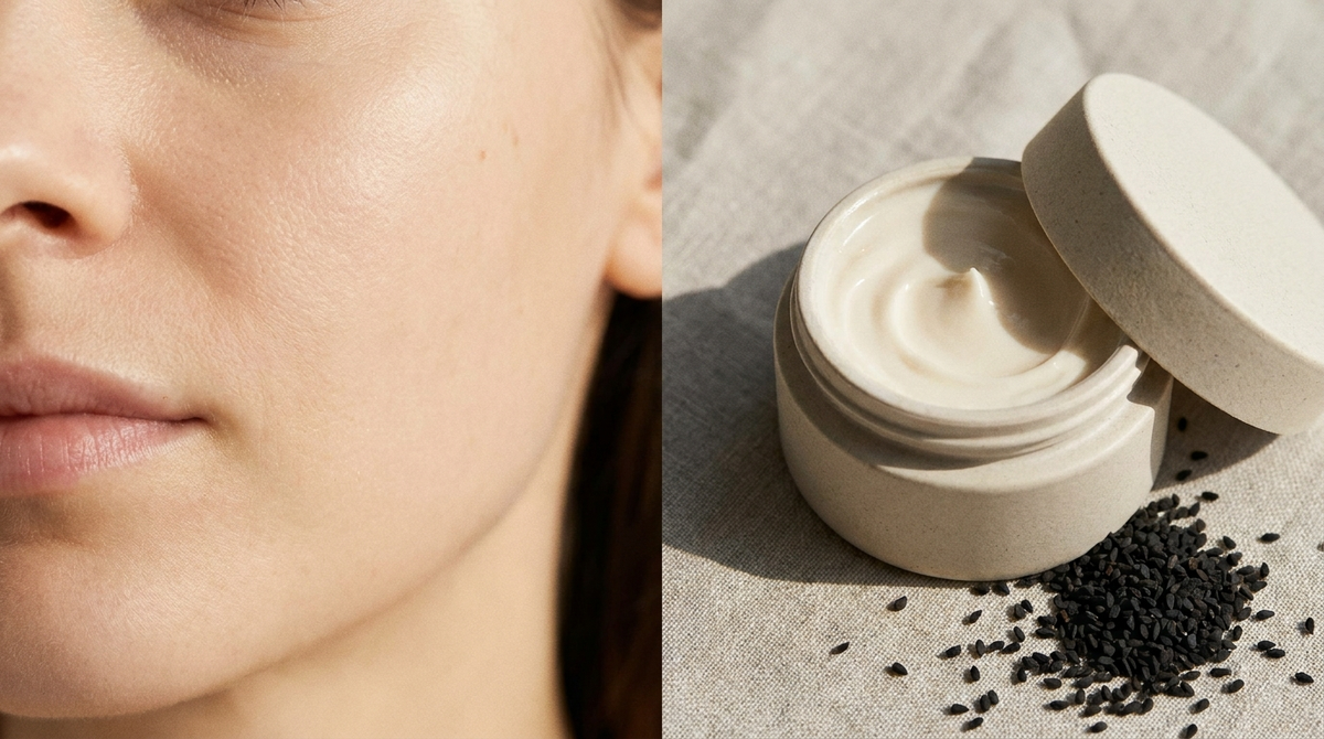 Peau apaisée avec crème visage et graines de nigelle