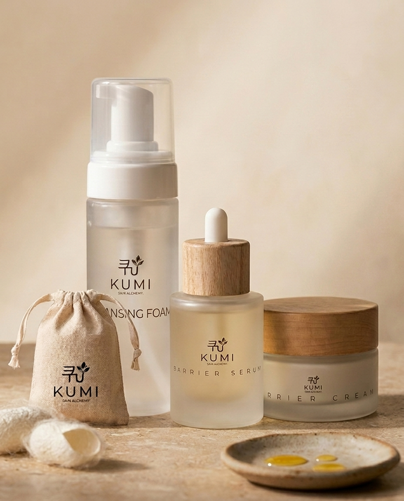 Coffret Rituel Complet KUMI — packshot hero avec les 4 produits